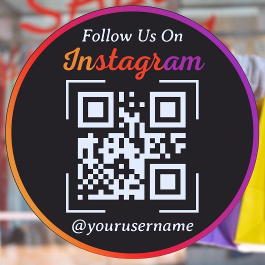 Instagram Zakelijk QR-code Zwart Sticker