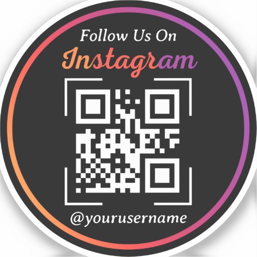 Instagram Zakelijk QR-code Zwart Sticker (Voorkant)