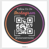 Instagram Zakelijke QR-code Zwart Sticker (Vel)