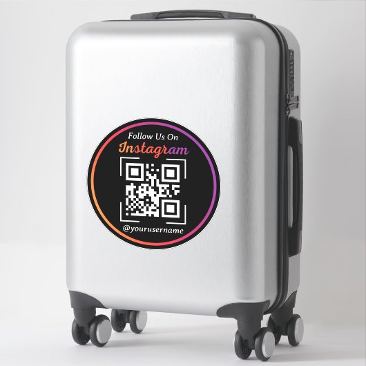 Instagram Zakelijke QR-code Zwart Sticker (Koffer)