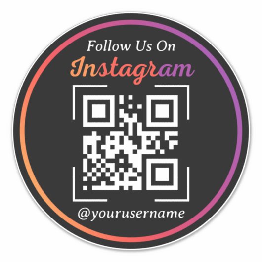 Instagram Zakelijke QR-code Zwart Sticker (Voorkant)