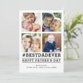 Instagrammed 4 Foto Vaderdag Kaart (Staand voorkant)