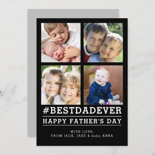 Instagrammed 4 Foto Vaderdag Kaart (Voorkant / Achterkant)