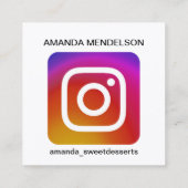 Instagrampictogram en QR-code visitekaartje (Achterkant)