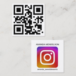Instagrampictogram en QR-code visitekaartje