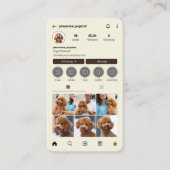 Instagramprofiel Hond Influencer Biege QR-code Visitekaartje (Voorkant)