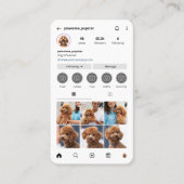Instagramprofiel Hond Influencer Foto QR-code Visitekaartje (Voorkant)