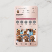 Instagramprofiel Hond Influencer Foto QR-code Visitekaartje (Voorkant)