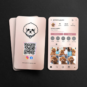 Instagramprofiel Hond Influencer Foto QR-code Visitekaartje