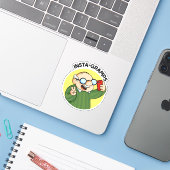Instagramps Funny Social Media Grandpa Pun Sticker (Laptop met iPhone)