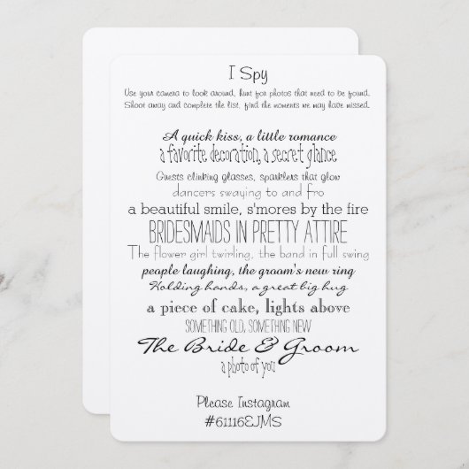 Instagramsignalen Kaart (Voorkant / Achterkant)