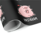 Instaham Funny Social Media Pig. Dark BG Cadeaupapier (Rol Hoek)