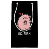Instaham Funny Social Media Pig. Dark BG Klein Cadeauzakje (Voorkant)