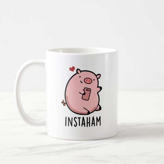 Instaham Grappige Sociale Media Varken Pun Koffiemok (Links)