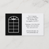 Installateur voor vervanging van vensters/Platinum Visitekaartje (Achterkant)