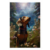 Installatie Art Dachshund Een weide verkennen Perfect Poster (Voorkant)