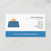 Installatie en reiniging van zonnepanelen visitekaartje (Voorkant)