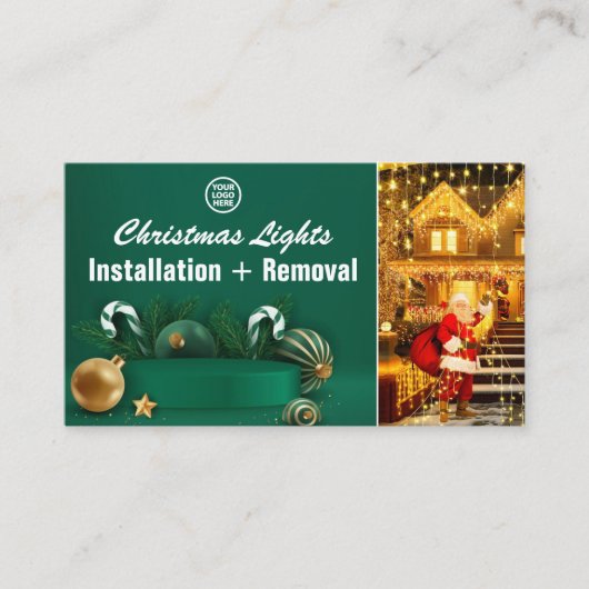 Installatie en verwijdering van kerstverlichting visitekaartje (Voorkant)