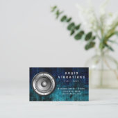 Installatie van Grunge Blue Car Audio Stereo Luids Visitekaartje (Staand voorkant)