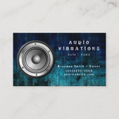 Installatie van Grunge Blue Car Audio Stereo Luids Visitekaartje (Voorkant)