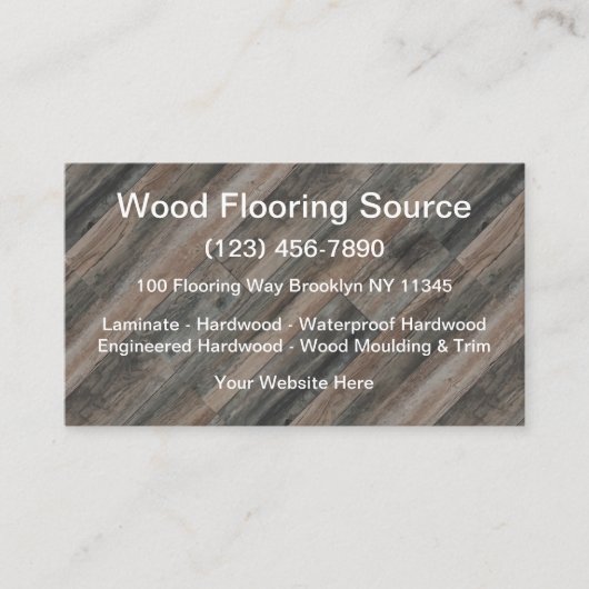 Installatie van houten vloerreiniging visitekaartje (Voorkant)