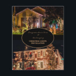 Installatie van kerstlampjes 2 Foto Flyer<br><div class="desc">Kerstmis licht twee Foto's Installation Flyer aan. Vakantie.</div>