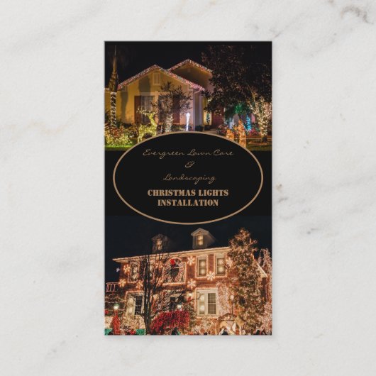 Installatie van kerstlampjes 2 Foto-visitekaartje Visitekaartje (Voorkant)