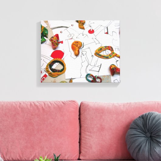 Installatie van micromanethiques op tekeningen Can Canvas Afdruk (Insitu (Woonkamer))