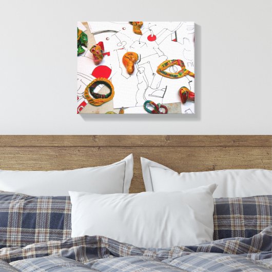 Installatie van micromanethiques op tekeningen Can Canvas Afdruk (Insitu (Slaapkamer))