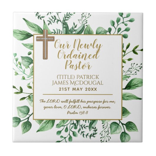 Installatie van pastor - Nieuw besteld cadeautje G Tegeltje (Voorkant)