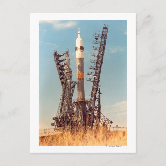 Installatie van Soyuz Spacecraft op Baikonur Briefkaart (Voorkant)