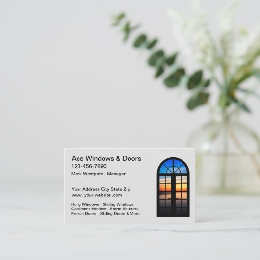 Installatie van vensters en deuren visitekaartje (Staand voorkant)