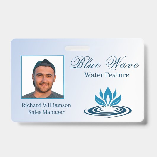 Installatie van waterpartijen Blue ID Badge (Voorzijde)