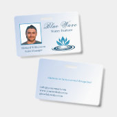 Installatie van waterpartijen Blue ID Badge (Voor- en achterkant)