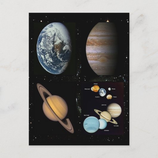 Installaties voor de collage van zonnestelsels briefkaart (Voorkant)