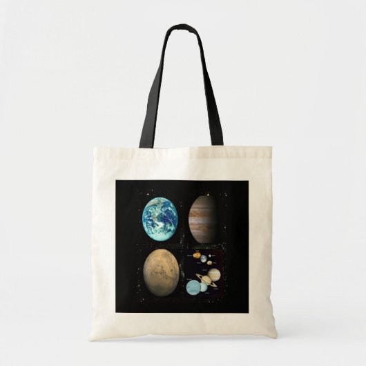Installaties voor de collage van zonnestelsels tote bag (Voorkant)