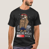 Installing Muscles Please Wait Sloth Gym  Workout T-shirt (Voorkant)