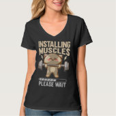 Installing Muscles Please Wait Workout Lifting T-shirt (Voorkant)