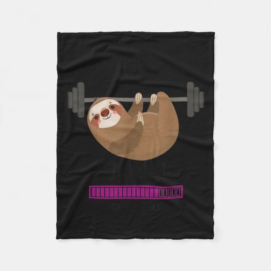 Installing Muscles Sloth Weight Lifting Fitness Mo Fleece Deken (Voorkant)