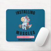 Installing Muscles Unicorn Weight Lifting Fitness  Muismat (Met muis)
