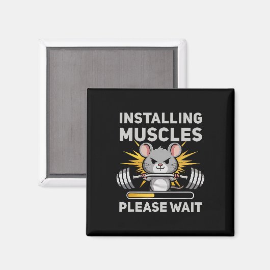 Installing Muscles Wacht Schattigee Rat Gym Bodybu Magneet (Voorkant / Achterkant)