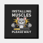 Installing Muscles Wacht Schattigee Rat Gym Bodybu Magneet (Voorkant)