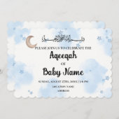 Instant Bewerkbare Aqeeqah Aqiqah Uitnodigingskaar Kaart (Voorkant / Achterkant)