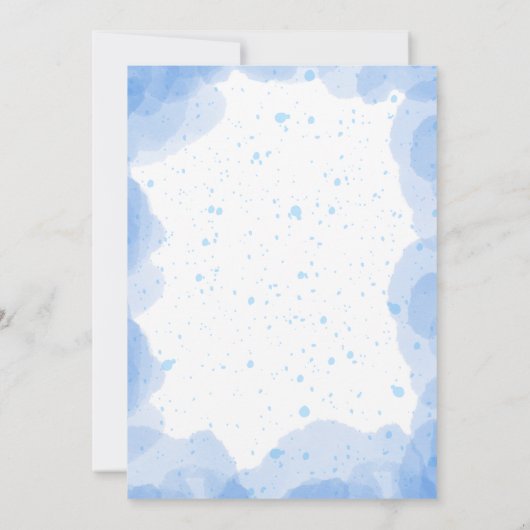 Instant Blue Aqeeqah Aqiqah Invitation Kaart (Achterkant)