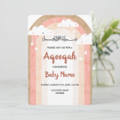 Instant Boho Regenboog Aqeeqah Aqiqah Uitnodigings Kaart (Staand voorkant)