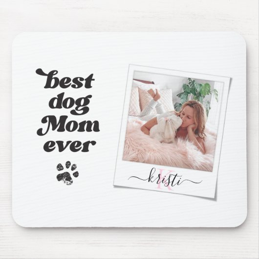 Instant Camera Beste Hondenmoeder Ooit Wit Muismat (Voorkant)