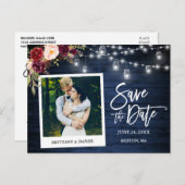 Instant Camera Blauw Hout Bloemenpotten Save The D Briefkaart (Voorkant / Achterkant)