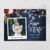 Instant Camera Blauw Hout Bloemenpotten Save The D Briefkaart (Voorkant)