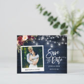 Instant Camera Blauw Hout Bloemenpotten Save The D Briefkaart (Staand voorkant)