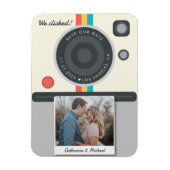 Instant Camera Couple Photo Date Location Unieke Magneet (Verticaal)